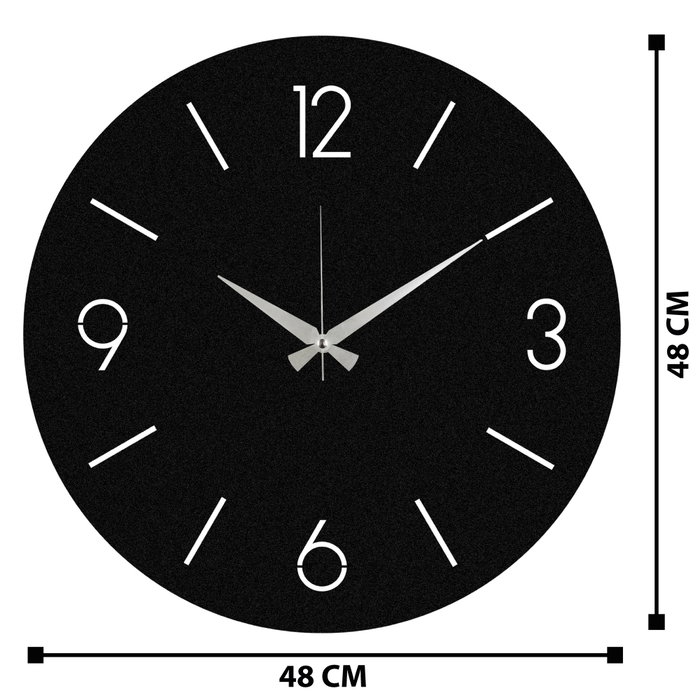 Wallity Reloj de Pared Decorativo de Metal Negro